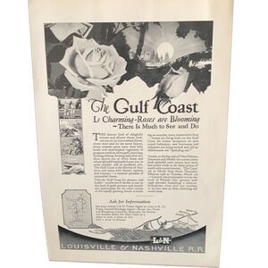Vintage 1927 L&R Louisville & Nashville Rail Ad Advertisement